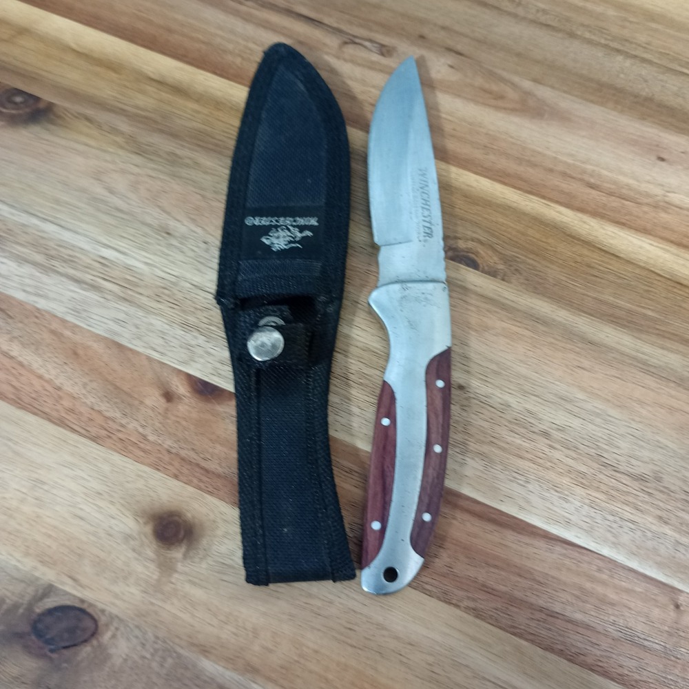 Winchester Hunter Fixed Stainless‎ Blade Knife w/ Sheath 8.5 Inch